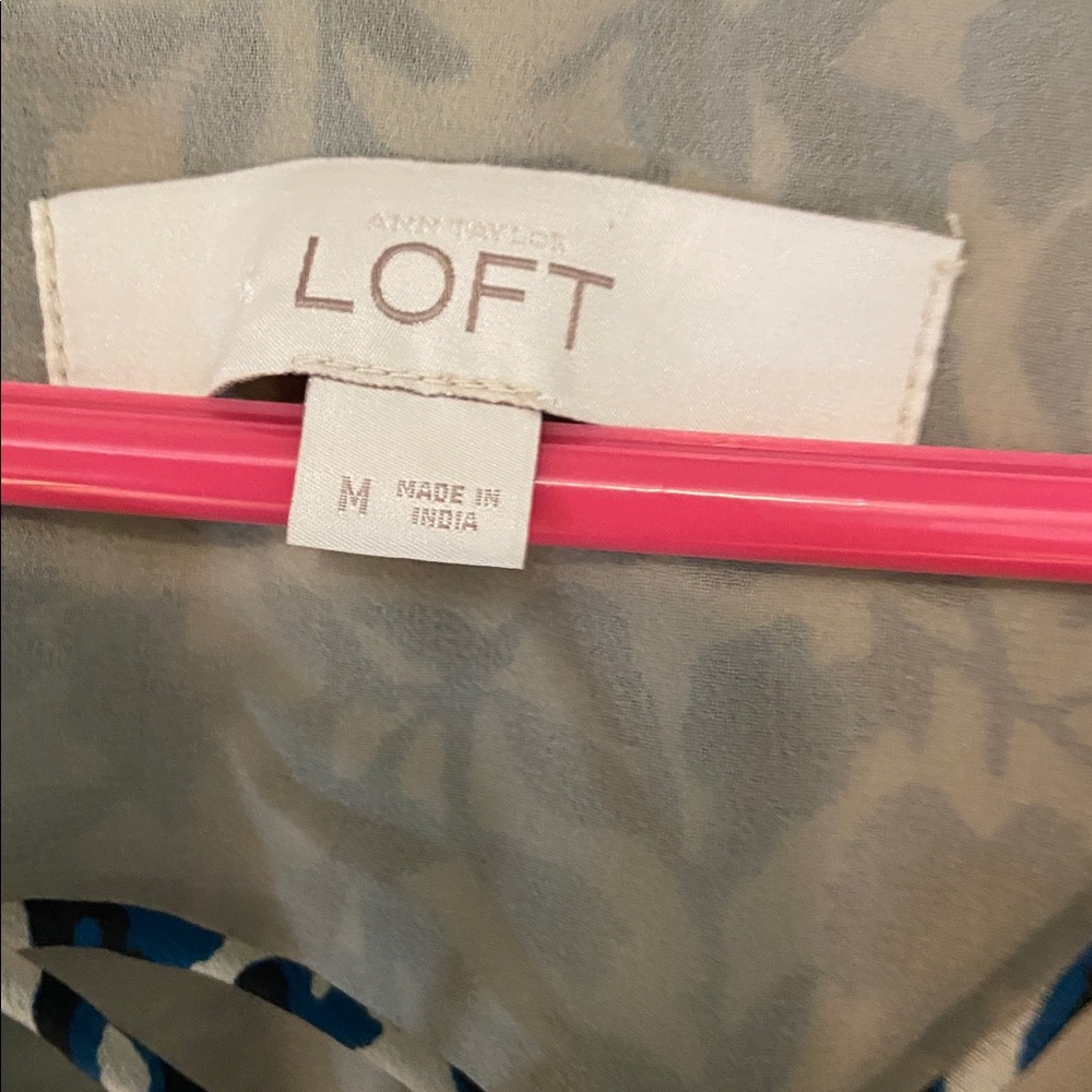 LOFT Blue and Gray Patterned Dress - Picture 2 of 7